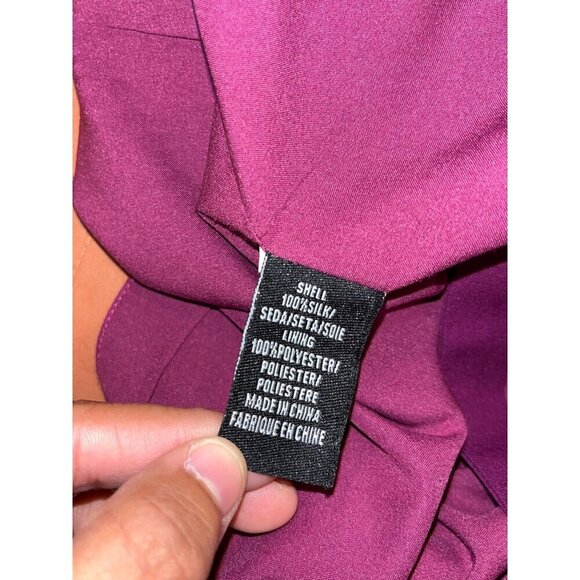 Tibi  SIK Purple Ruffle Sleeve V-Neck Mini  Dress Size 8 Womens Cocktail Party - Picture 7 of 8